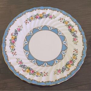 Crown Staffordshire Lyric Tunis Blue dinner plate 10.5 inches
